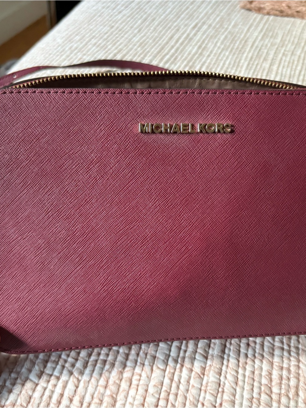 Michael Kors Rose-Pink Saffiano Leather Crossbody Bag - Picture 3 of 3